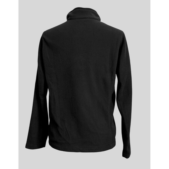 Lands End Womens ThermaCheck Black Fleece 1/4 Zip Pullover Size M/P - Picture 2 of 6